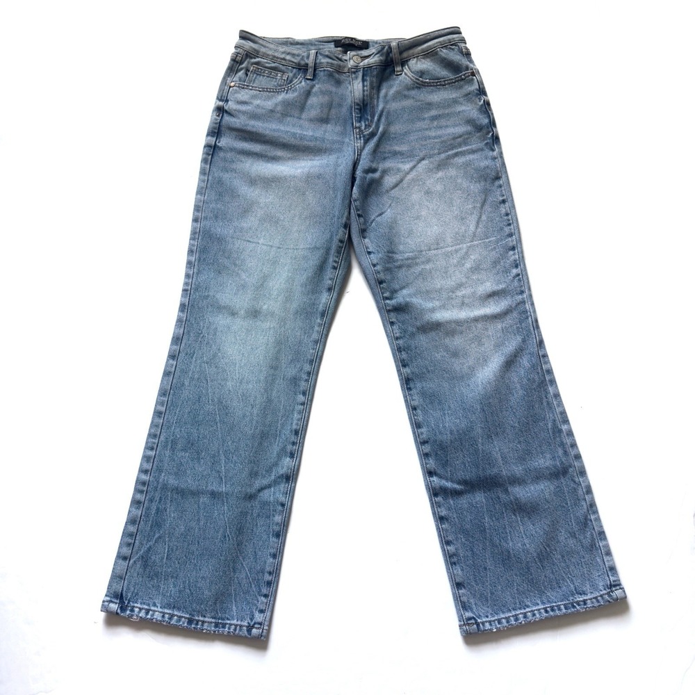 Judy Blue High Rise Rigid Magic Straight Fit Jeans Women 11 30 SHORT Light Wash